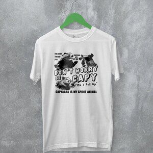 Capybara Dont Worry Be Capy Funny Animal Lover American Graphic Gift T-Shirt 166